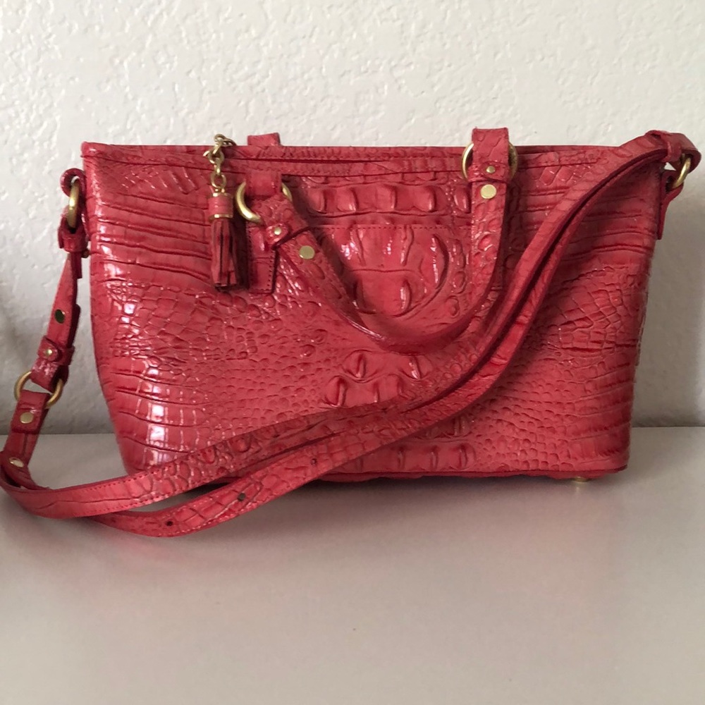 Brahmin tulip color purse with mini cosmetics bag